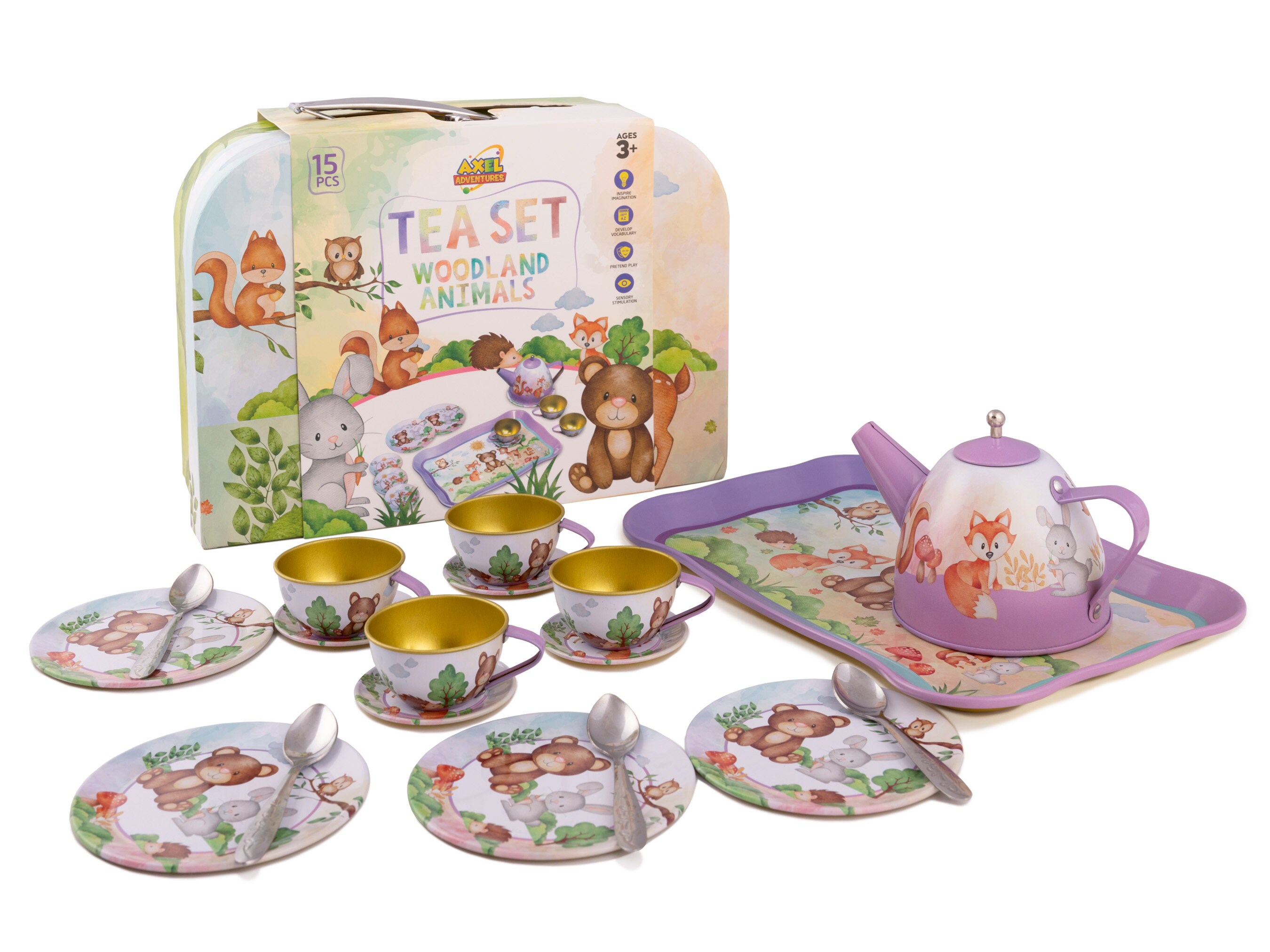 Woodland Animal 15 PCS Tea Party Set for Kids Learning and Social Skills Christmas Gift for Girls Pretend Play Tea Set for Little Girls Etsy Canada