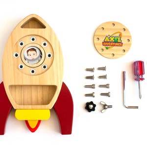 Montessori Toys, Wooden Screw Board, Preschool Toy, Educational, Montessori Material, Screw Toy, Screwdriver Travel Toy wood Steiner Waldorf image 9
