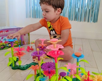 Build a Flower Garden Toy for Kids 3 4 5 6 Years Old, Fairy Garden Kit for Kids, Perfect Easter or Christmas Toy for 3 4 5 Year Old Gift