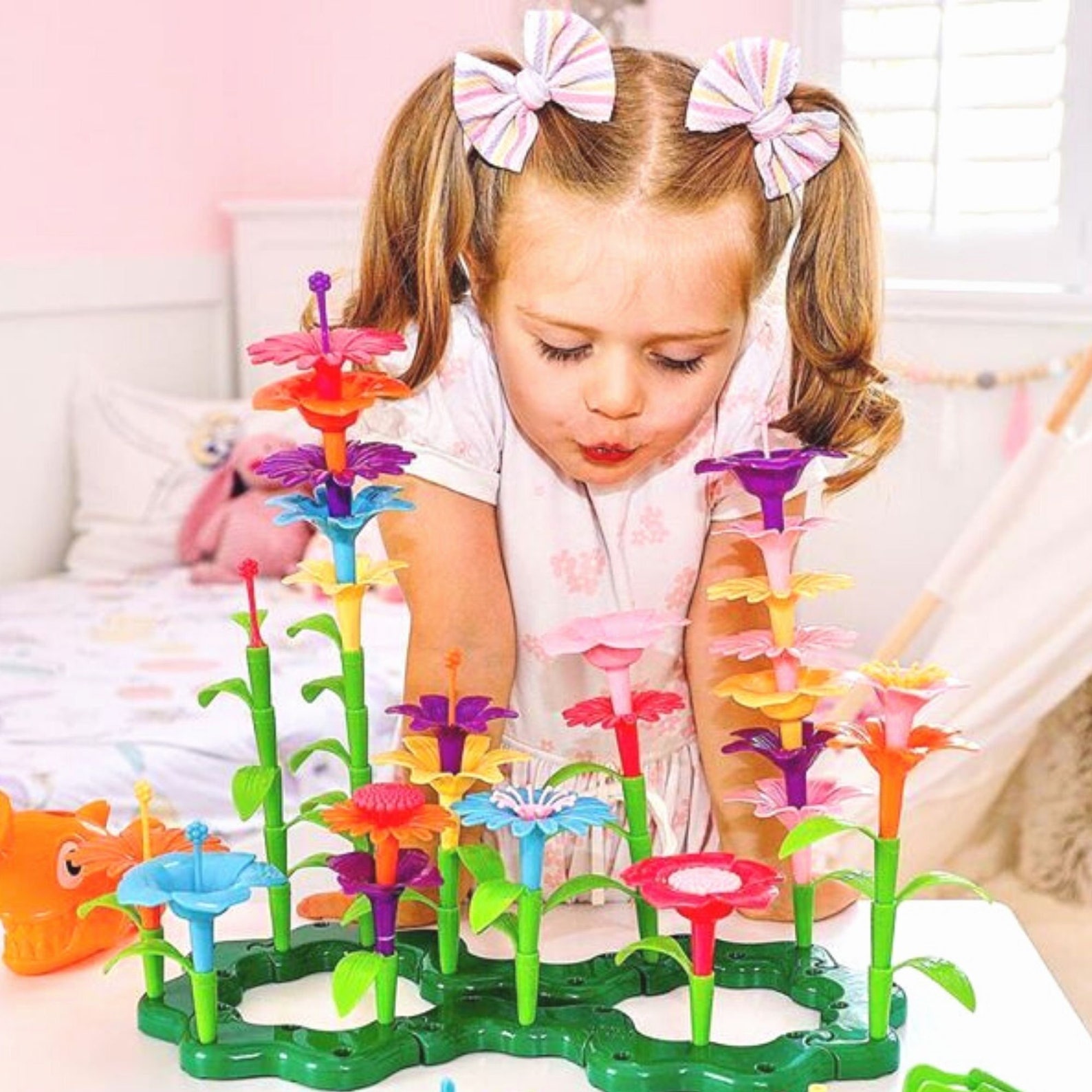 Flower Building Toy Set Toddler Toys Colourful Game for Kids Etsy