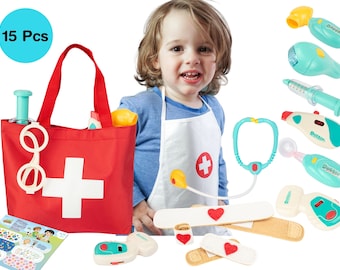 Pretend Doctor Kit for Kids, Comforting Medical Play Toy to Ease Doctor Visit Fears, Ideal Birthday,  Toy Gift for 3 4 5 6, interactive