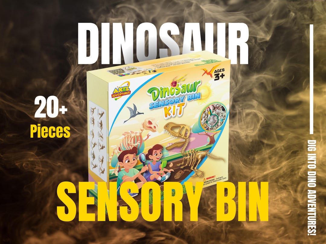 Dinosaur Excavation Sensory Bin With Magic Sand, and Magnifying Glass ...