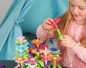 Flower Building Toy Set, Stacking For Toddlers, Colorful Garden Game for  Kids Age 3, 4, 5, Years Old, Safe Educational Christmas Gift