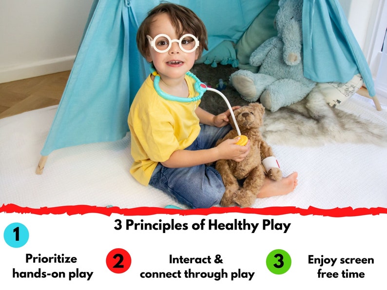 Montessori Wooden Medical Play Set for Pretend Play, Natural Doctor Kit