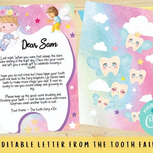 Letter From The Tooth Fairy Editable Letter from Toothfairy | Etsy