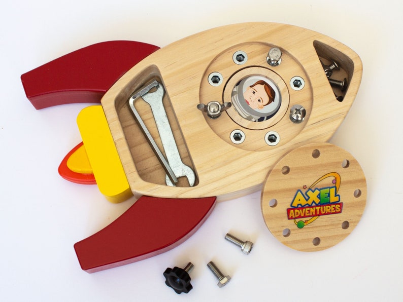 Montessori Toys, Wooden Screw Board, Preschool Toy, Educational, Montessori Material, Screw Toy, Screwdriver Travel Toy wood Steiner Waldorf image 1