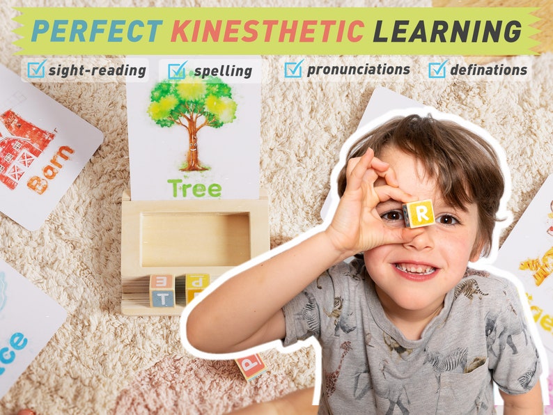 Spelling Game for Kids, Montessori Educational Toy for 3 Year Old Kinder Toddler, Wooden Blocks, Alphabet Learning Toy, Brain Development image 6