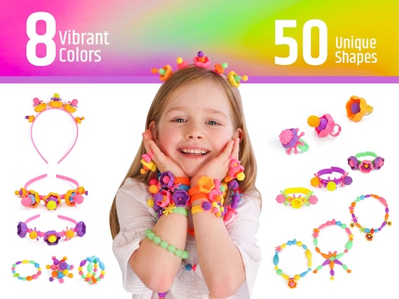 Jouets De Perles Pop Pour Filles - Ensemble De Jouets De Fabrication De  Bijoux Pour Bracelet Et Collier Pour Tout-petits, Activités De Jeu Et  isanat, Kit Pour Filles De 3, 4, 5