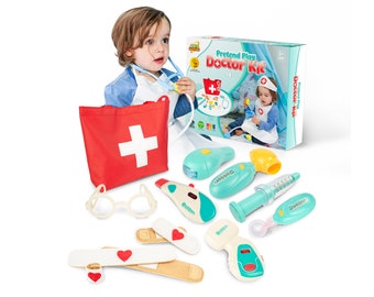 Kids Doctor Kit, Pretend Play Doctor Set for Toddlers, Home Learning Toy for 3 4 5 Year Olds, Fun Toddler Gift for Easter or Christmas