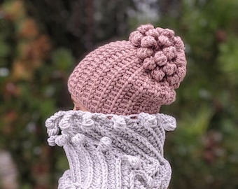 Crochet beanie and scarf patterns, chunky winter pom pom hat and scarf set for babies kids ladies, easy crochet scarf, pompom beanie hat