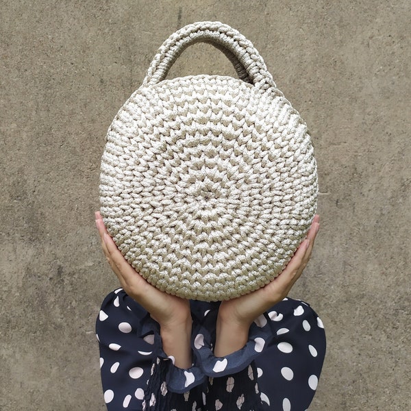Easy CROCHET PATTERN, Beginner crochet pattern, Simple bag crochet pattern, Polyester rope, Crochet purse, Crochet handbag, Modern crochet