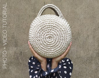 PATRON AU CROCHET facile, Modèle au crochet pour débutant, Modèle au crochet pour sac simple, Corde en polyester, Sac à main au crochet, Sac à main au crochet et Crochet moderne