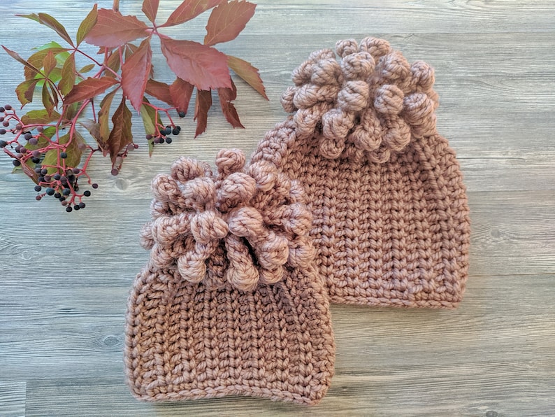 Crochet beanie PATTERN, crochet hat pattern, crochet pom pom beanie for baby kids girls adults, cute winter beanie pattern with chunky yarn image 3