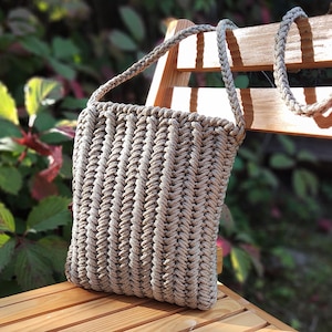 Crochet Bag Pattern, Crochet Purse Pattern, Crossbody Bag, Shoulder Bag, Small Tote, Handbag, Clutch Crochet Tutorial, T-shirt Cord Rope Bag