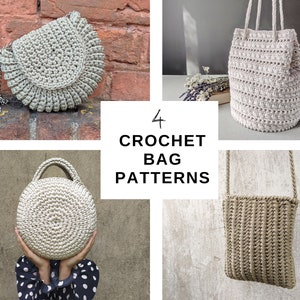 Crochet Pattern Bundle, Crochet Bag Patterns PDF, Crochet Purse Pattern, Crochet Handbag Pattern, Crochet Tote Bag Pattern, PDF Bag Pattern