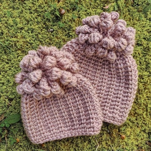 Crochet beanie PATTERN, crochet hat pattern, crochet pom pom beanie for baby kids girls adults, cute winter beanie pattern with chunky yarn image 7