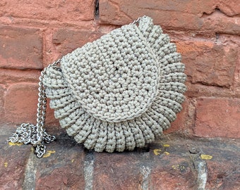 Crochet purse pattern, crochet bag pattern, round bag pattern, shoulder bag clutch crochet patterns, cord rope bag tutorial, handbag pattern