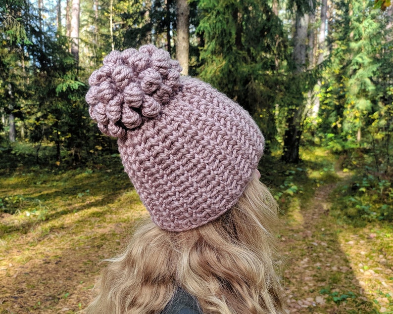 Crochet beanie PATTERN, crochet hat pattern, crochet pom pom beanie for baby kids girls adults, cute winter beanie pattern with chunky yarn image 10