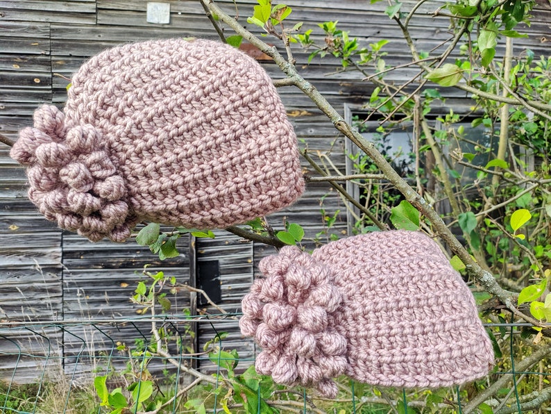 Crochet beanie PATTERN, crochet hat pattern, crochet pom pom beanie for baby kids girls adults, cute winter beanie pattern with chunky yarn image 9