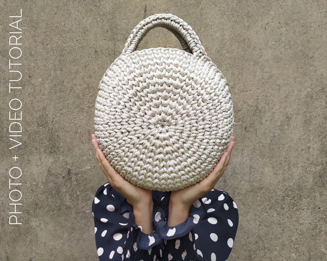 Easy Crochet Bag Pattern: Beginner Round Purse, Rope Handbag - Etsy