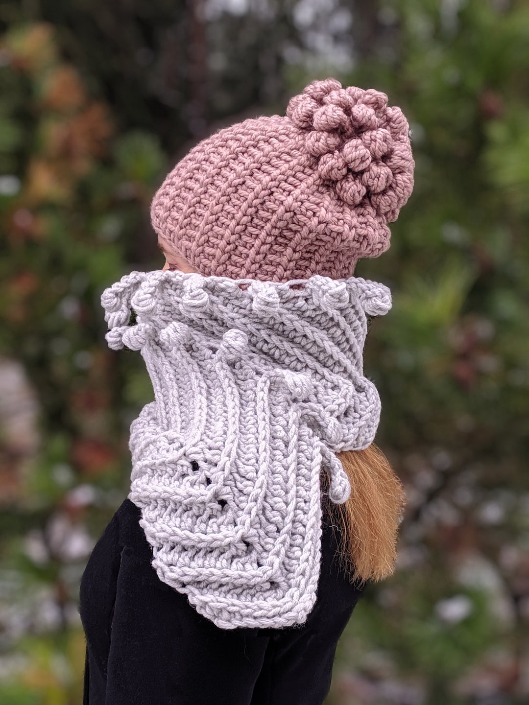Crochet Pom Pom Beanie and Scarf Patterns: Easy Beginner Winter Set - Etsy
