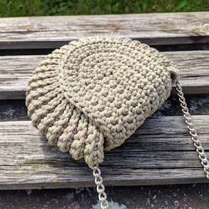 Crochet purse pattern, crochet bag pattern, round bag pattern, shoulder bag clutch crochet patterns, cord rope bag tutorial, handbag pattern image 8