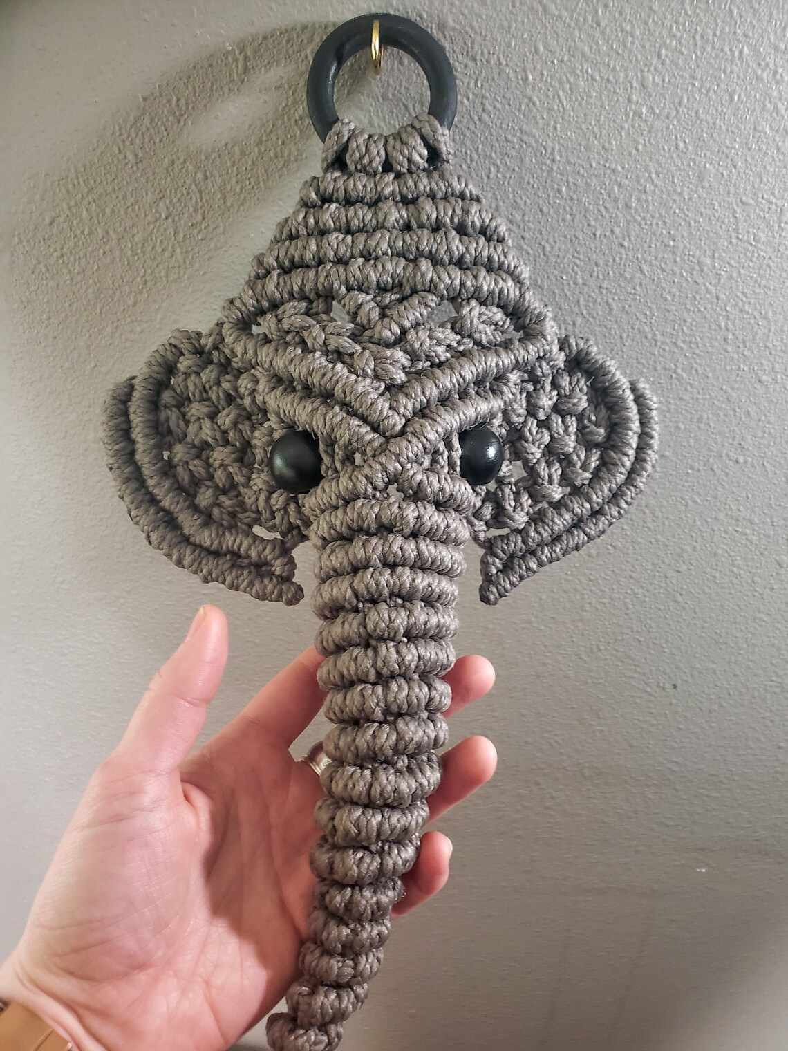 Macrame Elephant Hanging Decor Etsy