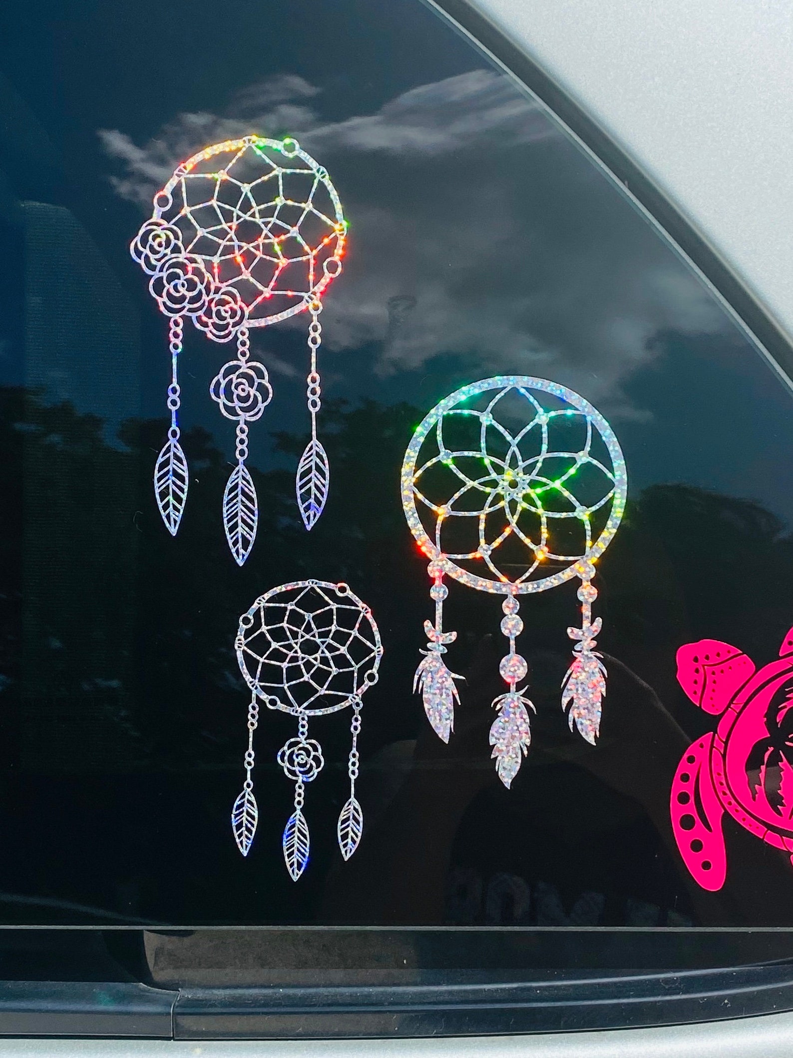 Holographic Sparkle Dreamcatcher Car Window Decal pegatina Etsy