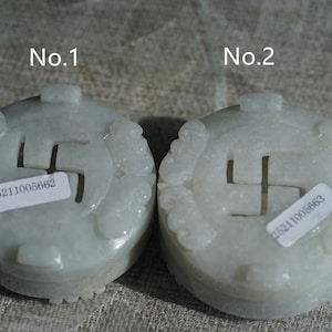 Natural Grade-A Jadeite the eight trigrams and RUYI  “八卦如意” hand carved incense burner,Gift,Burmese Jadeite,Ready To Ship,No.OI008