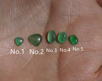 Natural 100% untreated Grade-A ice green jadeite cabochons.Ready To Ship,No.C019