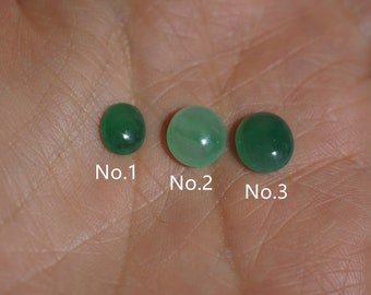 Natural 100% untreated Grade-A ice green jadeite cabochons.3pcs.Ready To Ship,No.C007