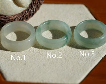 Natural Grade-A ice Jadeite ring,US 3（ Inside diameter about14.1mm),Burmese Jadeite,Ready To Ship,No.R006