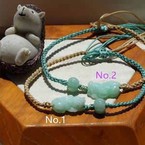 Bracelet pendentif pixiu vert clair de qualité naturelle-AJadeite, jadéite birmane, sur commande, No.BP041