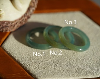 Natural Grade-A Guatemala Glutinous Ice blue Jadeite rings,14.9mm,US 4 ,Guatemala Jadeite,Ready To Ship,No.GR018