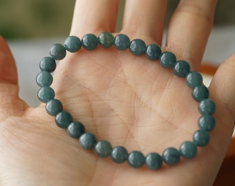 Natural Grade-A  Glutinous Guatemala Jadeite blue beads bracelet,Guatemala JadeIte,gift, made to order,GB003
