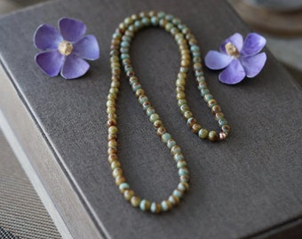 Natural Grade A yellow Jadeite necklace,108pcs, beads 6+mm, length 65cm, Burmese Jadeite, Ready To Ship, No.NB008