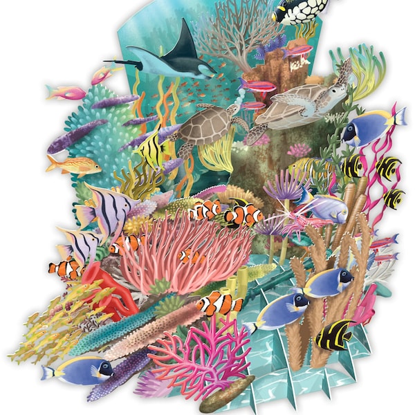 3D Pop Up Card: Reef (TW033)