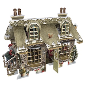 3D Pop Up Christmas Card: Cozy Cottage (X3D031)