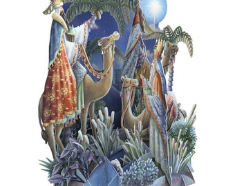 3D Pop Up Christmas Card: Three Kings (XTW031)