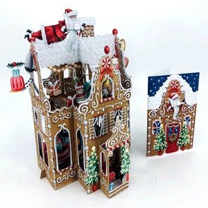 3D Pop Up Christmas Card: Gingerbread House (X3D022)