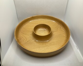 Acacia chip and dip bowl