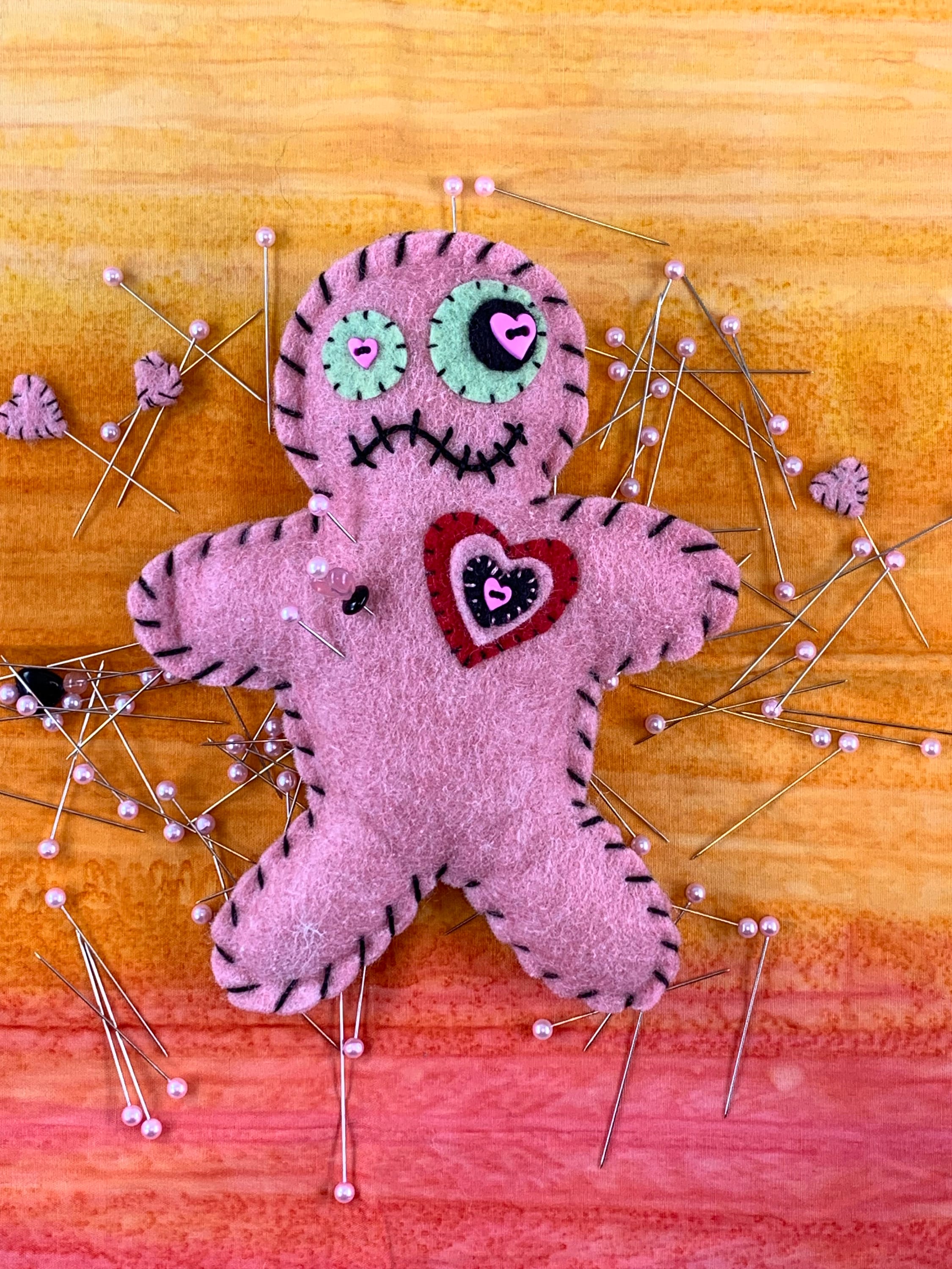 Voodoo Doll Sewing Pattern Felt Love Dolls, Beginner Project (PDF