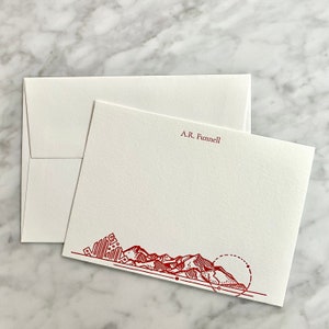 Letterpress Tattoo Briefpapier Illustration Große | Flache Grußkarten, A2, A7, modern, kundenspezifische Illustration, Zeichnung, groß