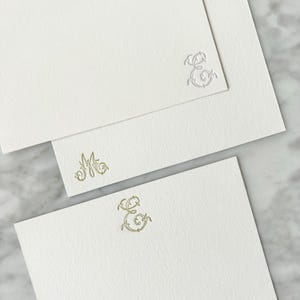 Letterpress personalisiertes Briefpapier, Schnörkel-Monogramm | Initials, Classic, Notecards, Semi Custom, A2, A7, Briefumschläge, Briefpapier Set, Geschenk