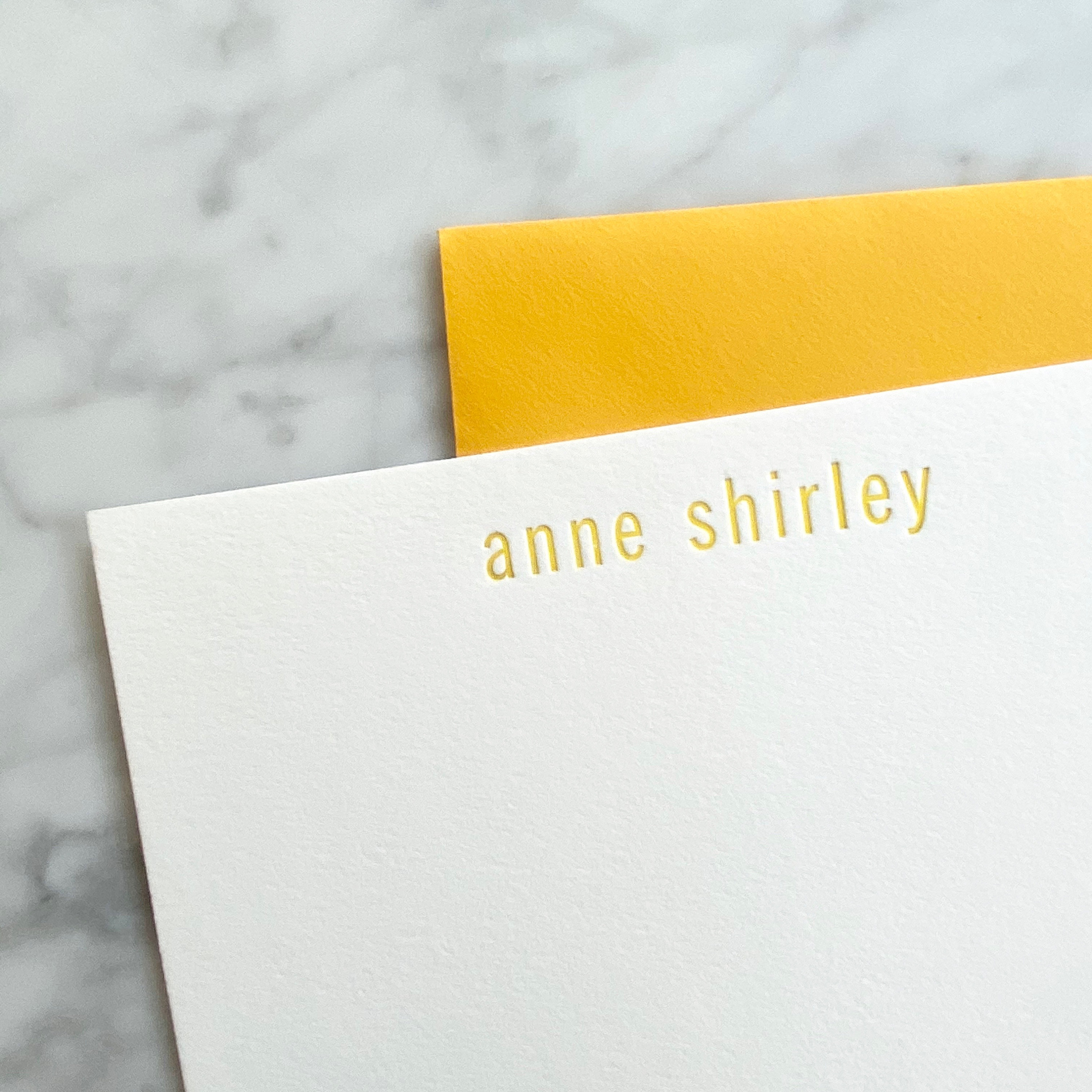 Personalized Letterpress Stationery Set | Custom Flat Notecards ...