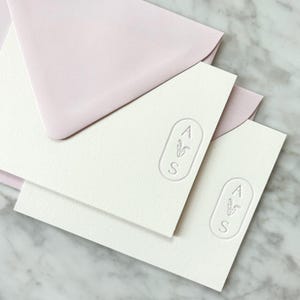 Letterpress Personalisiertes Briefpapier, Modernes Monogramm | Initialen, Briefkarten, Semi Individuell, A2, A7, Umschläge, Briefpapier Set, Geschenk, Floral