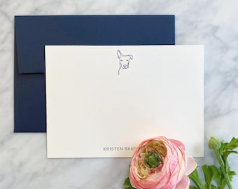 Letterpress Custom Pet Stationery | Notecards, Custom Pet Gift, Drawing, Dog, Cat, A2, A7, Envelopes, Stationery Set, Return Address