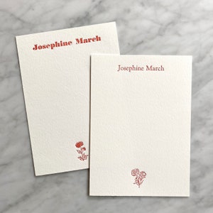 Letterpress Personalized Stationery, Floral | Notecards, Modern, Floral, Wildflower, Minimalist, A7, 5 X 7, Envelopes, Stationery Set