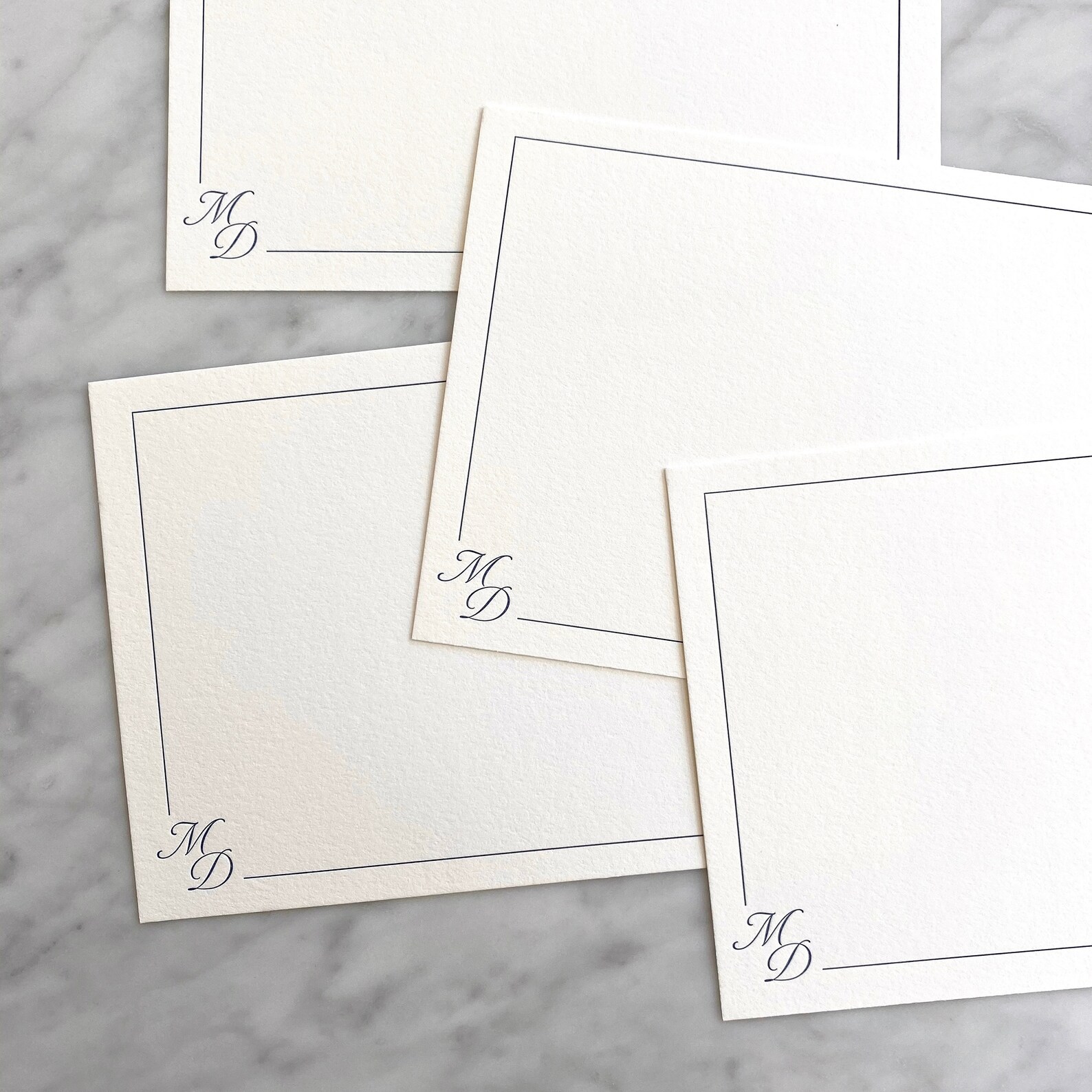 Classic Monogram Letterpress Personalized Stationery | Flat Custom ...