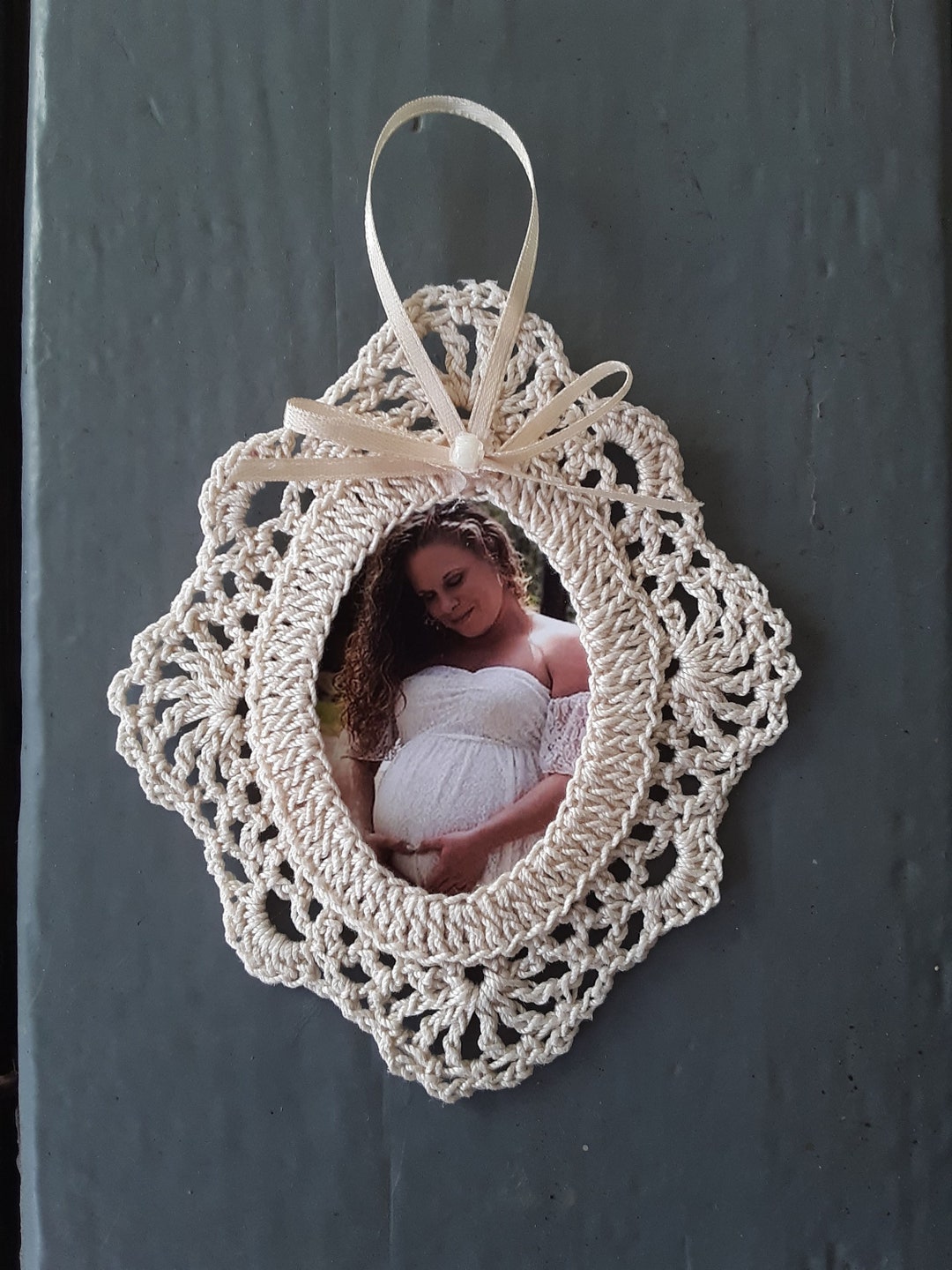 Frame Croceht Pattern Crochet Picture Frame Pattern/crochet Wedding Gift/christmas Ornament ...